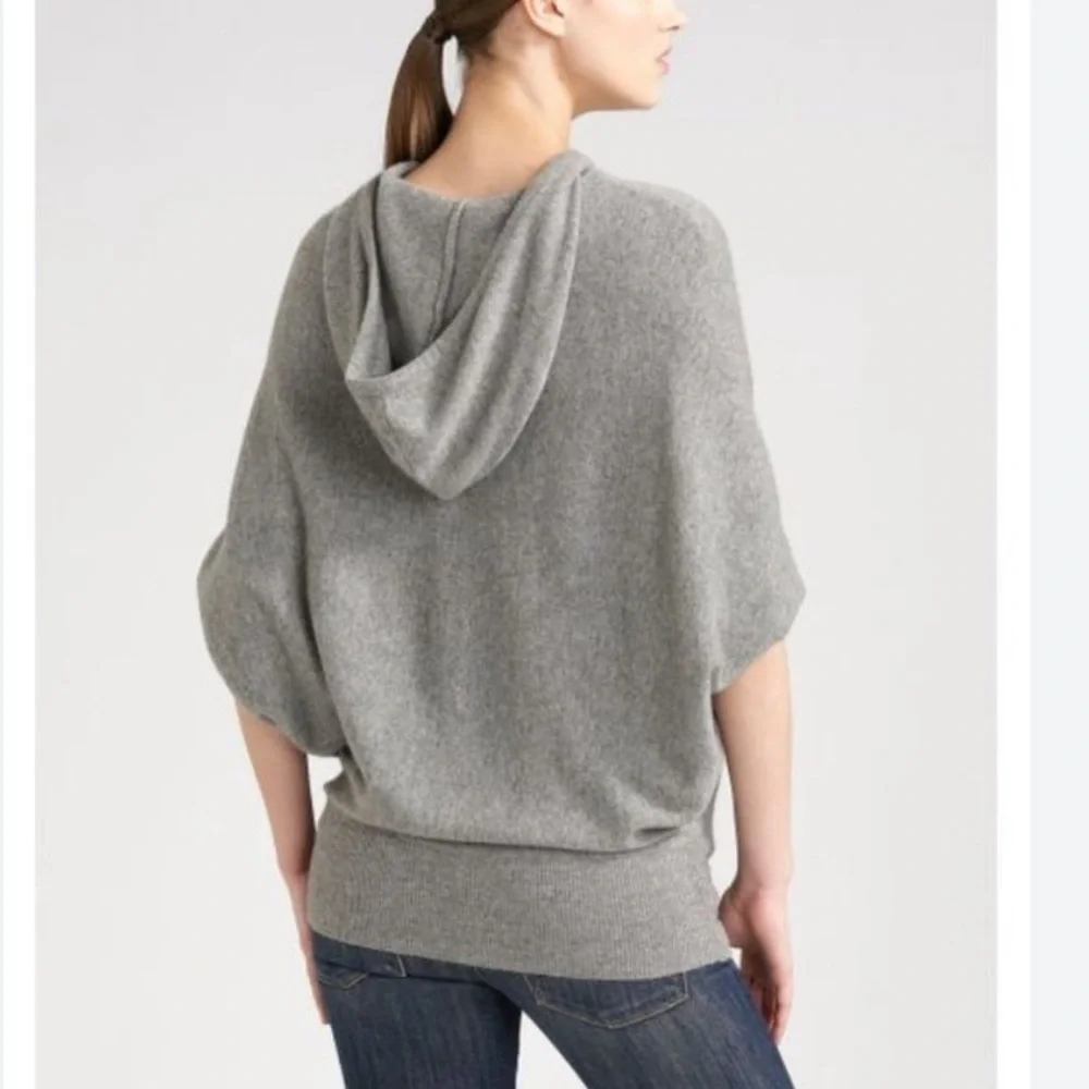 Vince Cashmere Poncho Sweater in Gray - Picture 3 of 11